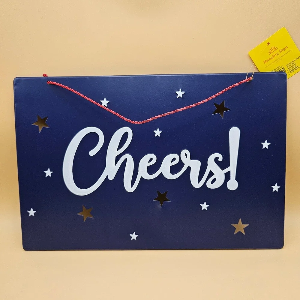 Sun Squad‎ Blue Cheers Star Cutout Hanging Sign 14x9.5